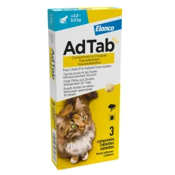 Anti Vlo en Teek Kauwtabletten Kat >2,0-8,0 kg 3 tabletten^AdTab New
