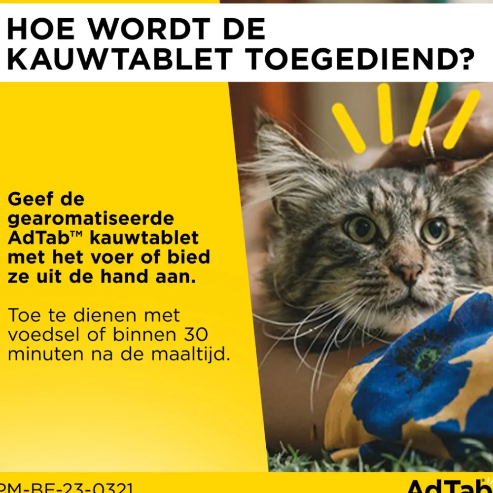 Anti Vlo en Teek Kauwtabletten Kat >2,0-8,0 kg 3 tabletten^AdTab New
