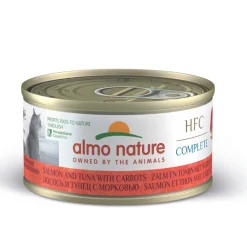 Kattenvoer<Almo Nature HFC Complete Kattenvoer Nat Zalm & Tonijn & Wortel 70 gr