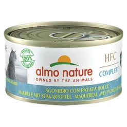 Kattenvoer<Almo Nature HFC Complete Graanvrij Kattenvoer Nat Makreel & Zoete Aardappel 70 gr