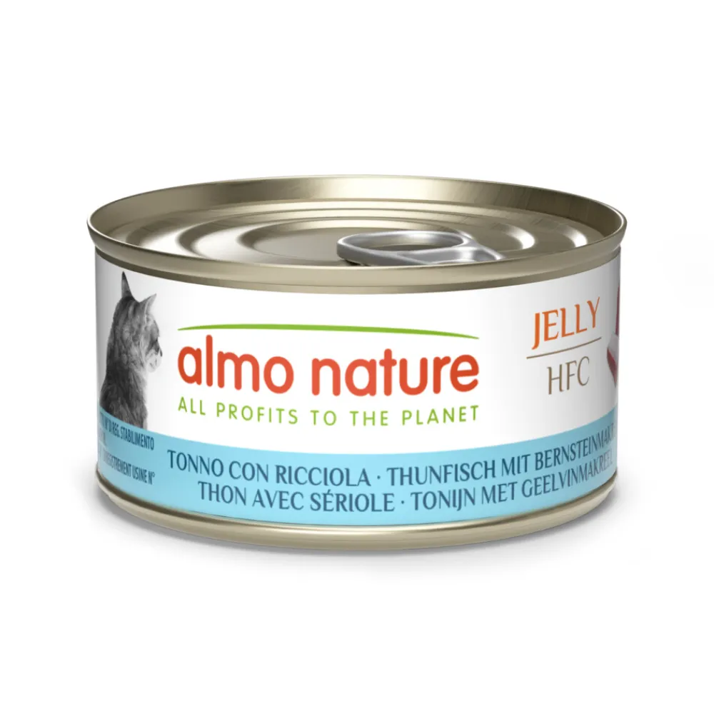 Kattenvoer<Almo Nature HFC Kattenvoer Nat Blikje Tonijn & Geelvinmakreel 70 gr