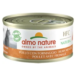 Kattenvoer<Almo Nature HFC Natural Kattenvoer Nat Blikje Kip & Kaas 70 gr