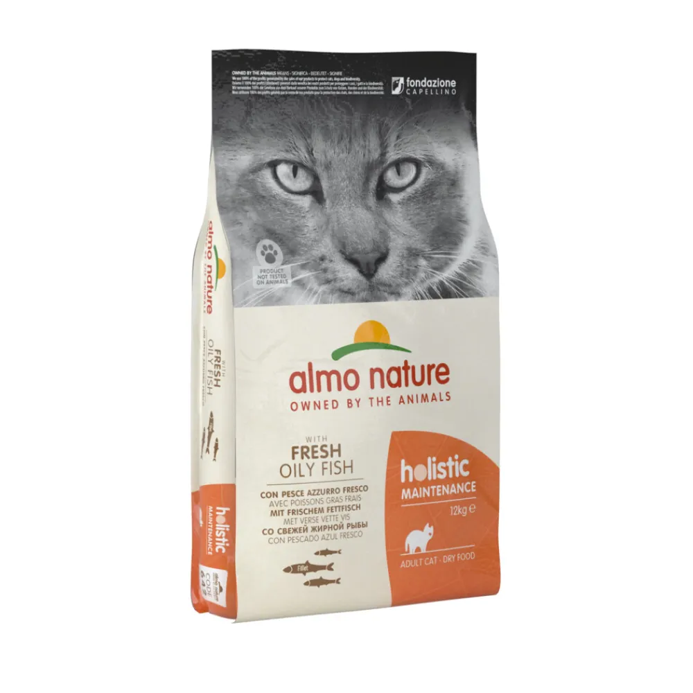 Kattenvoer<Almo Nature Holistic Kattenvoer Witvis & Rijst 12 kg