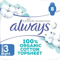 Online Maandverband Bio Cotton Protection Ultra Night met Vleugels 8 stuks Intiemhygiëne