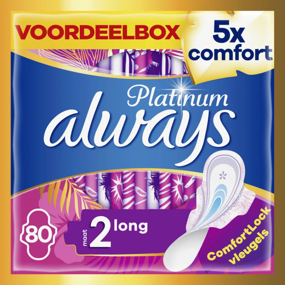 Intiemhygiëne<Always Maandverband Platinum Long 80 stuks