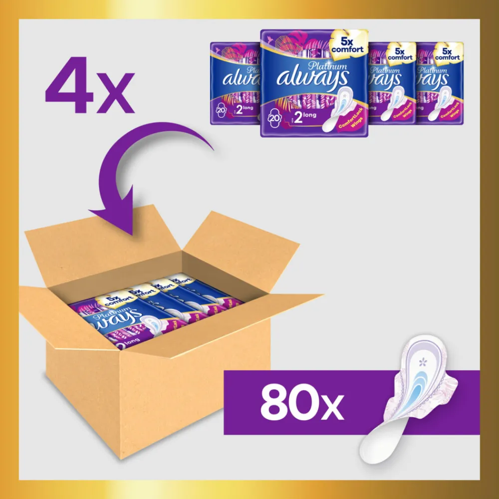 Intiemhygiëne<Always Maandverband Platinum Long 80 stuks