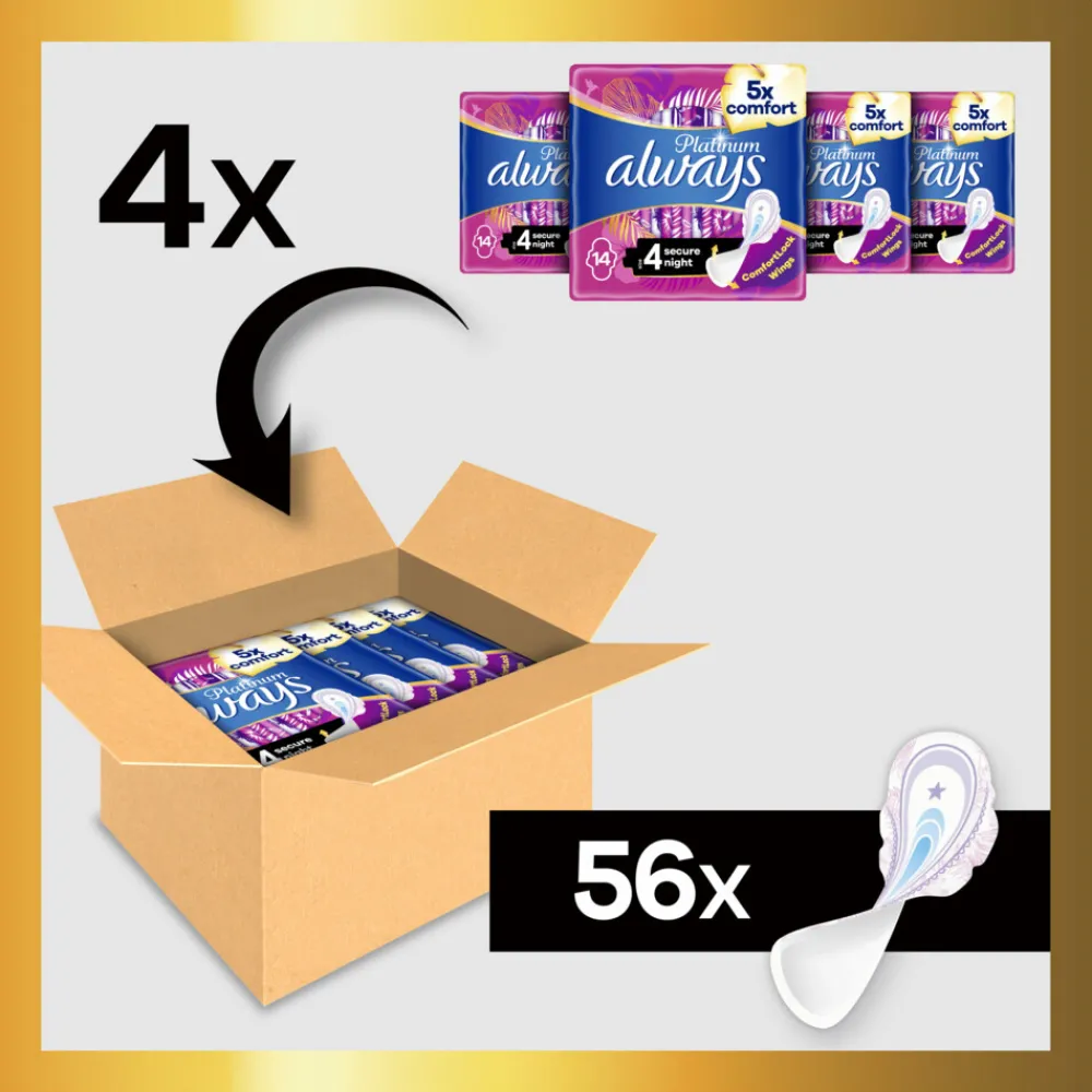 Intiemhygiëne<Always Maandverband Platinum Secure Night 56 stuks