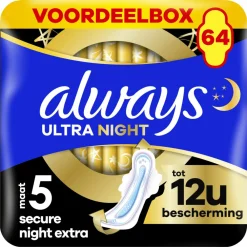 Intiemhygiëne<Always Maandverband Ultra Secure Night Extra 64 stuks