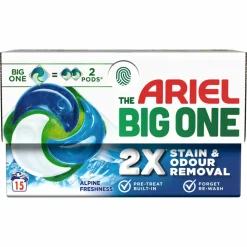 Wasmiddel<Ariel 3in1 Wasmiddel Pods The Big One Alpine 15 stuks