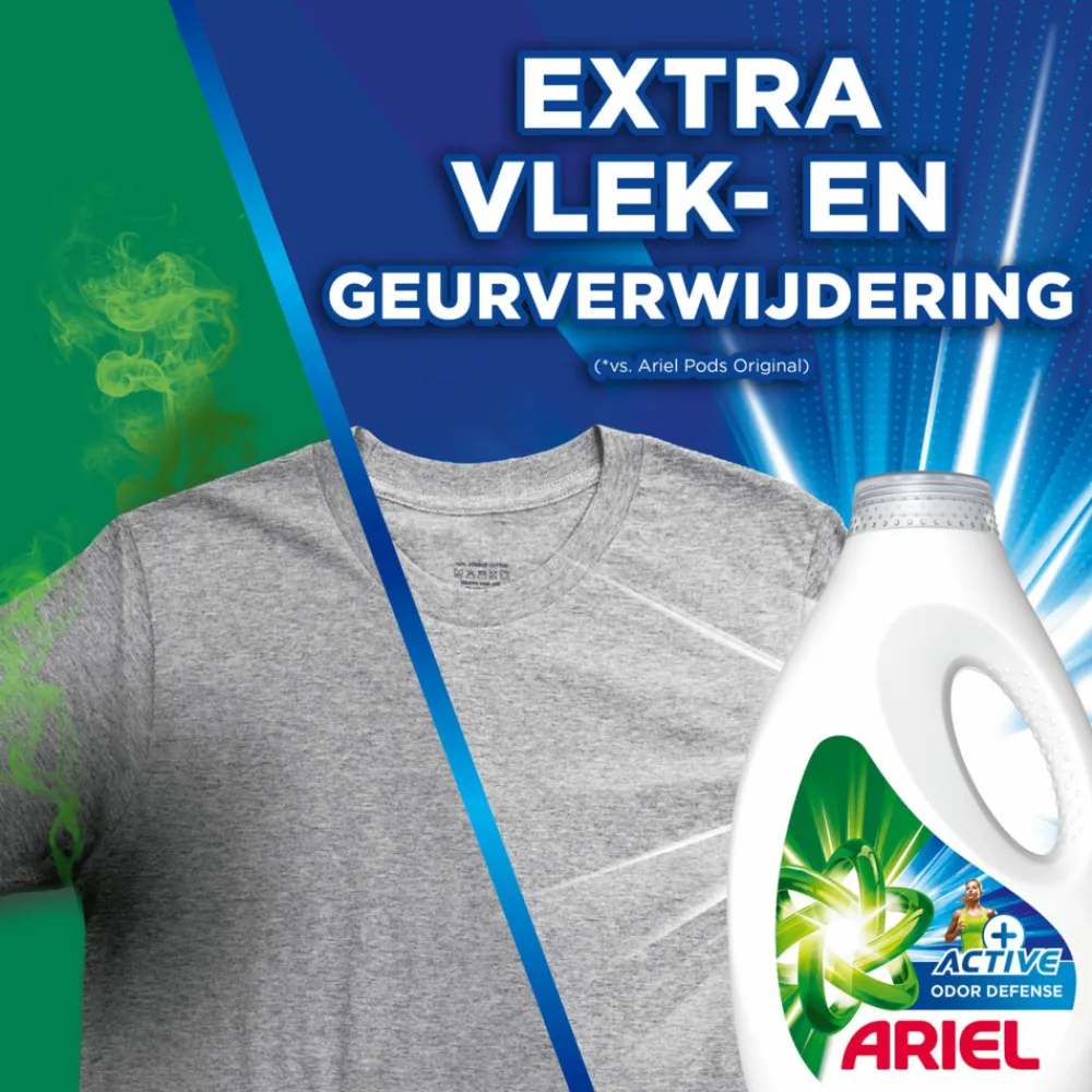 New Vloeibaar Wasmiddel +Active Odor Defense 46 Wasbeurten 2070 ml Wasmiddel