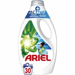 Wasmiddel<Ariel Vloeibaar Wasmiddel +Actieve Odor Defense 30 Wasbeurten 1,35 liter