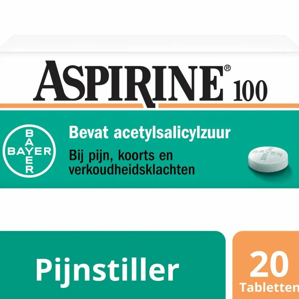 Geneesmiddelen|Pijnstillend<Aspirine 100 mg 20 tabletten