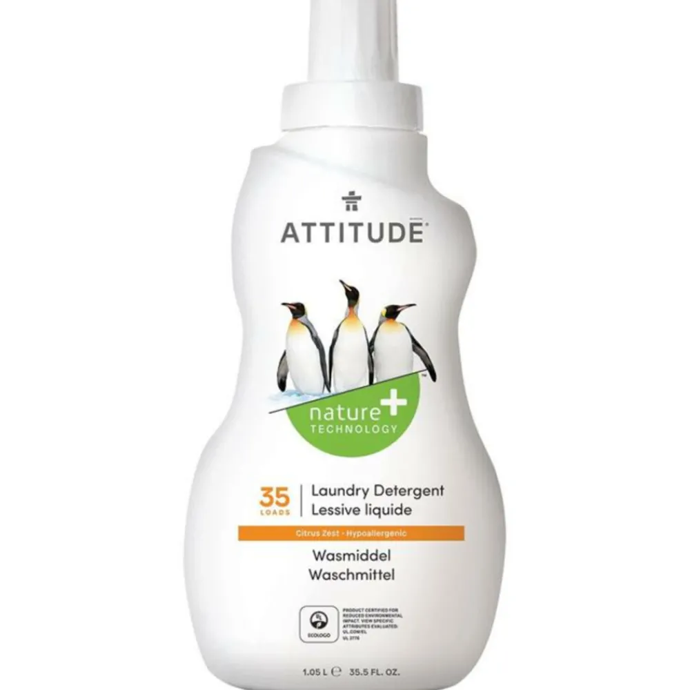 Wasmiddel<Attitude Wasmiddel Citrus Zest 35 Wasbeurten 1 liter