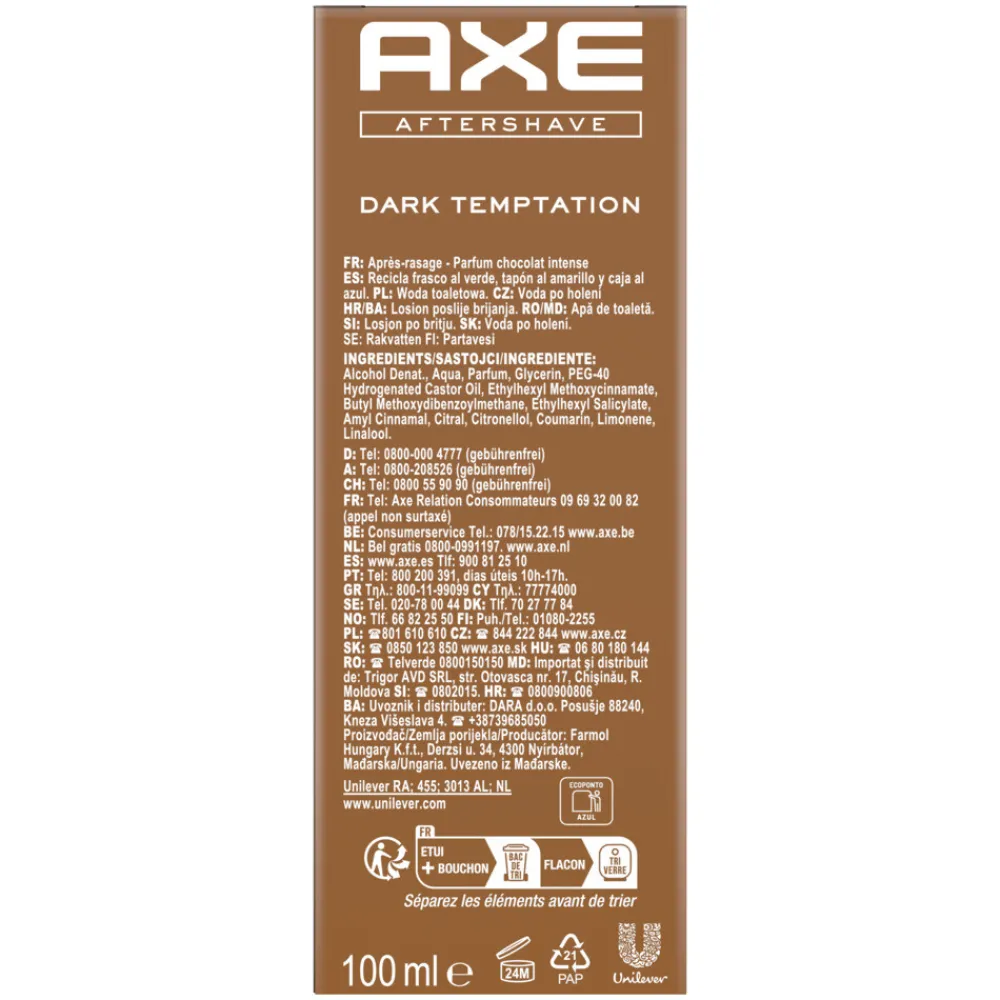 Scheren & Ontharen<Axe Dark Temptation Aftershave 100 ml