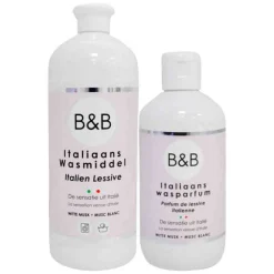 Wasverzachter<B&B Italiaanse Wasparfum & Wasmiddel Witte Musk Pakket