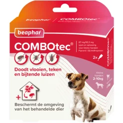 Vlo, Teek & Worm<Beaphar Combotec Anti Teken- en Vlooiendruppels Hond 2-10 kg 2 pipetten