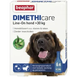 DImetHIcare Line-On Anti Vlooien en Teken Druppels Hond > 30 kg 6 pipetten^Beaphar Hot