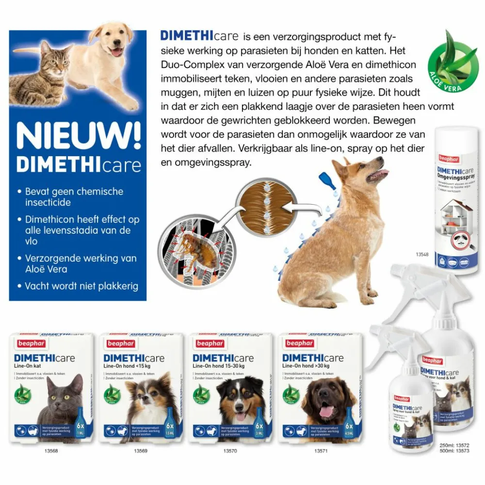 DImetHIcare Line-On Anti Vlooien en Teken Druppels Hond > 30 kg 6 pipetten^Beaphar Hot