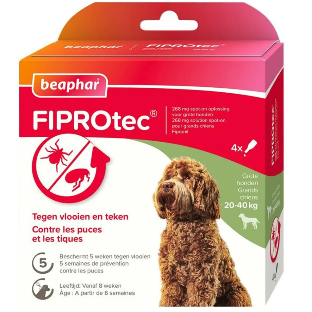 Fiprotec Anti Teken- en Vlooiendruppels Hond 20 - 40 kg 4 stuks^Beaphar Outlet