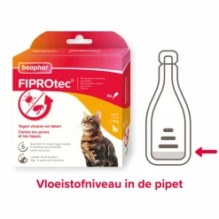 Fiprotec Anti Vlooiendruppels Kat vanaf 1 kg 4 stuks^Beaphar Discount
