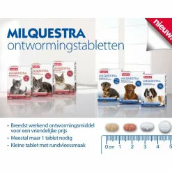 Vlo, Teek & Worm<Beaphar Milquestra Ontworming Tabletten Kat 2 - 12 kg 2 tabletten