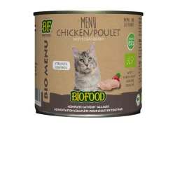 Kattenvoer<BF Petfood Biofood Organic Kip Menu 200 gr