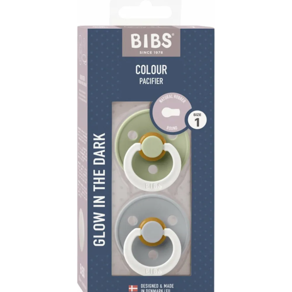 Kraamcadeaus|Flessen & Spenen<Bibs Fopspeen Maat 1 0-6 mnd Glow Sage Cloud 2 stuks