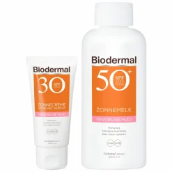 Zonbescherming<Biodermal Lichaam en Gezicht Gevoelige Huid Zonnebescherming Pakket