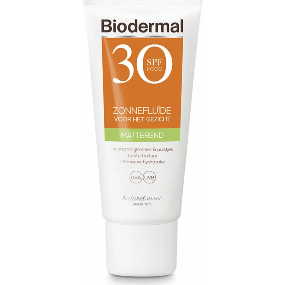 Zonnefluïde Gezicht Matterend SPF 30 40 ml^Biodermal Clearance