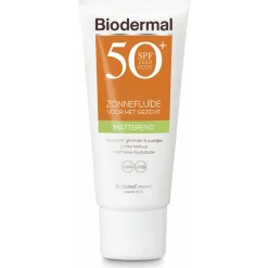 Zonbescherming<Biodermal Zonnefluïde Gezicht Matterend SPF 50 40 ml