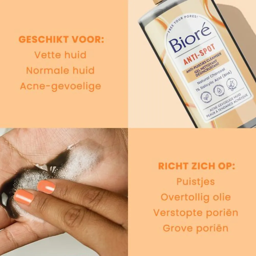 Reiniging<Bioré Houtskool Anti-Puistjes Cleanser 200 ml