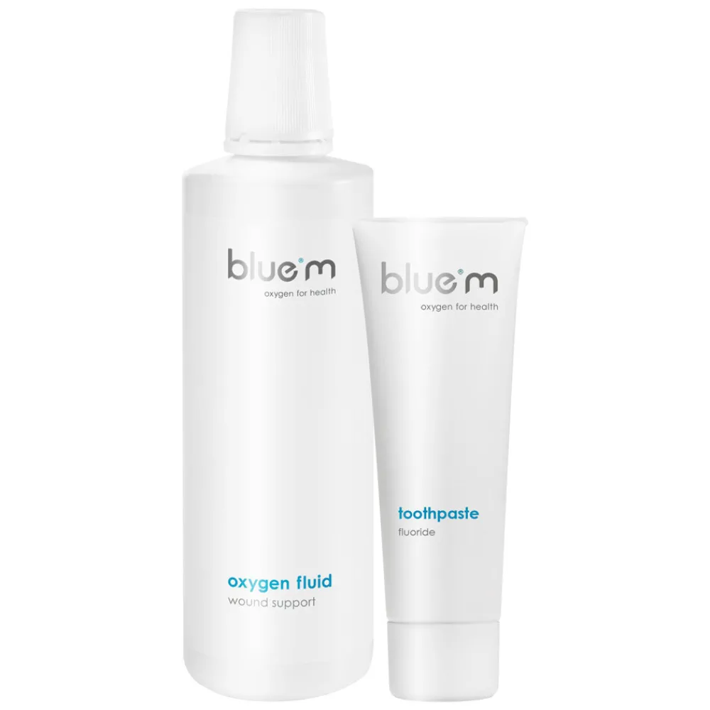 Spoelen & Poetsen<Bluem Oxygen Fluid en Fluoride Tandpasta Pakket