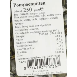 Pompoenpitten 250 gr^Boerjan