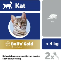 Discount Gold Anti Vlooiendruppels Kat Vanaf 1 kg 2 pipetten Vlo, Teek & Worm