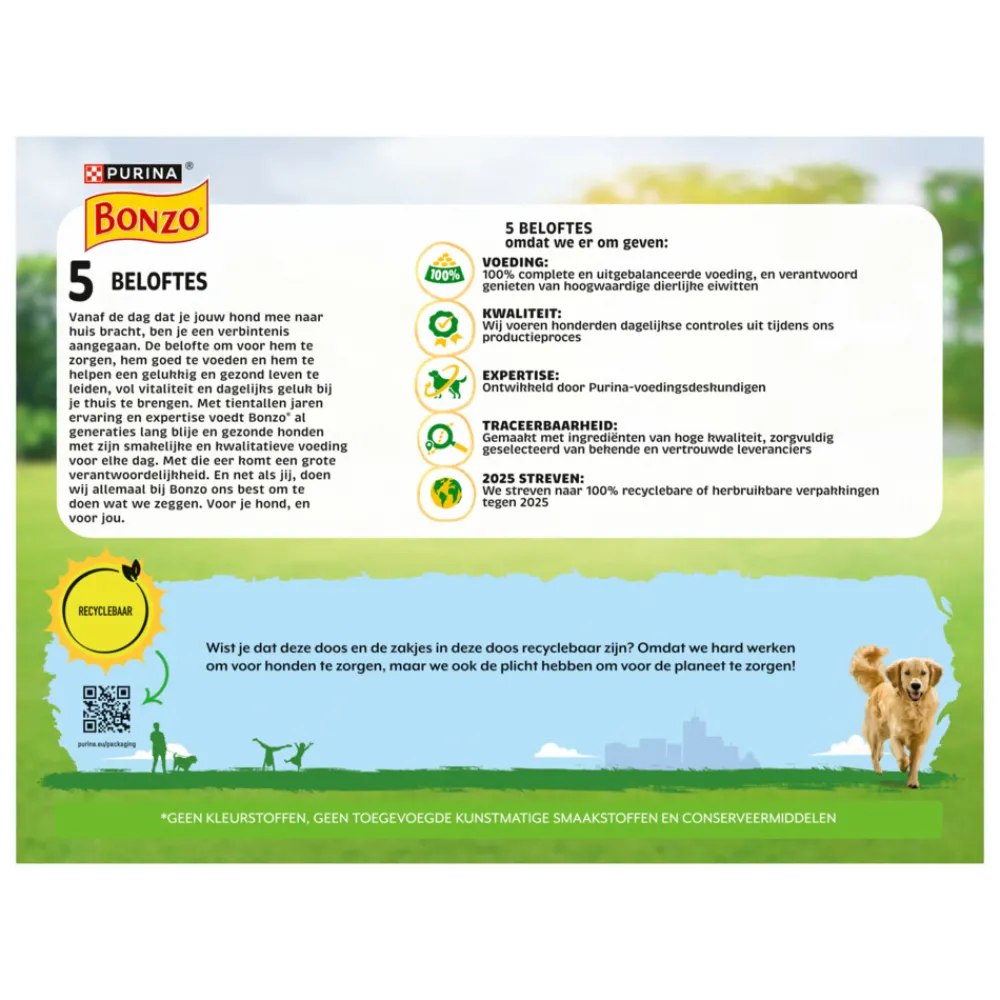 Hondenvoer<Bonzo Pouch in Saus Multipack 12 x 85 gr