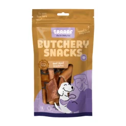 Snacks<Braaaf Butchery Beef Head Skin Bites Hondensnack 150 gr