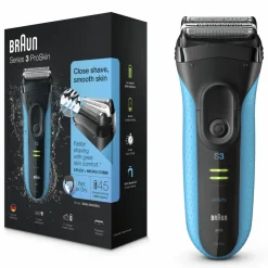 Scheren & Ontharen<Braun Elektrisch Scheerapparaat S3 ProSkin 3040s Oplaadbaar Zwart / Blauw