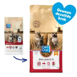 Kattenvoer<CaroCroc Kattenvoer 31/18 Lam 2 kg