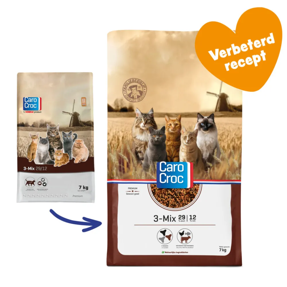 Kattenvoer<CaroCroc Kattenvoer 3-mix 7 kg
