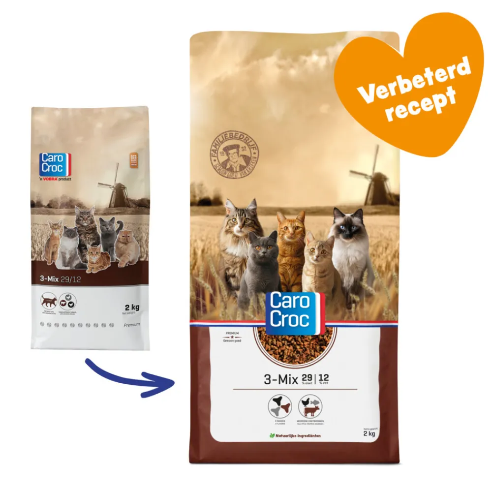 Kattenvoer<CaroCroc Kattenvoer 3-mix 2 kg