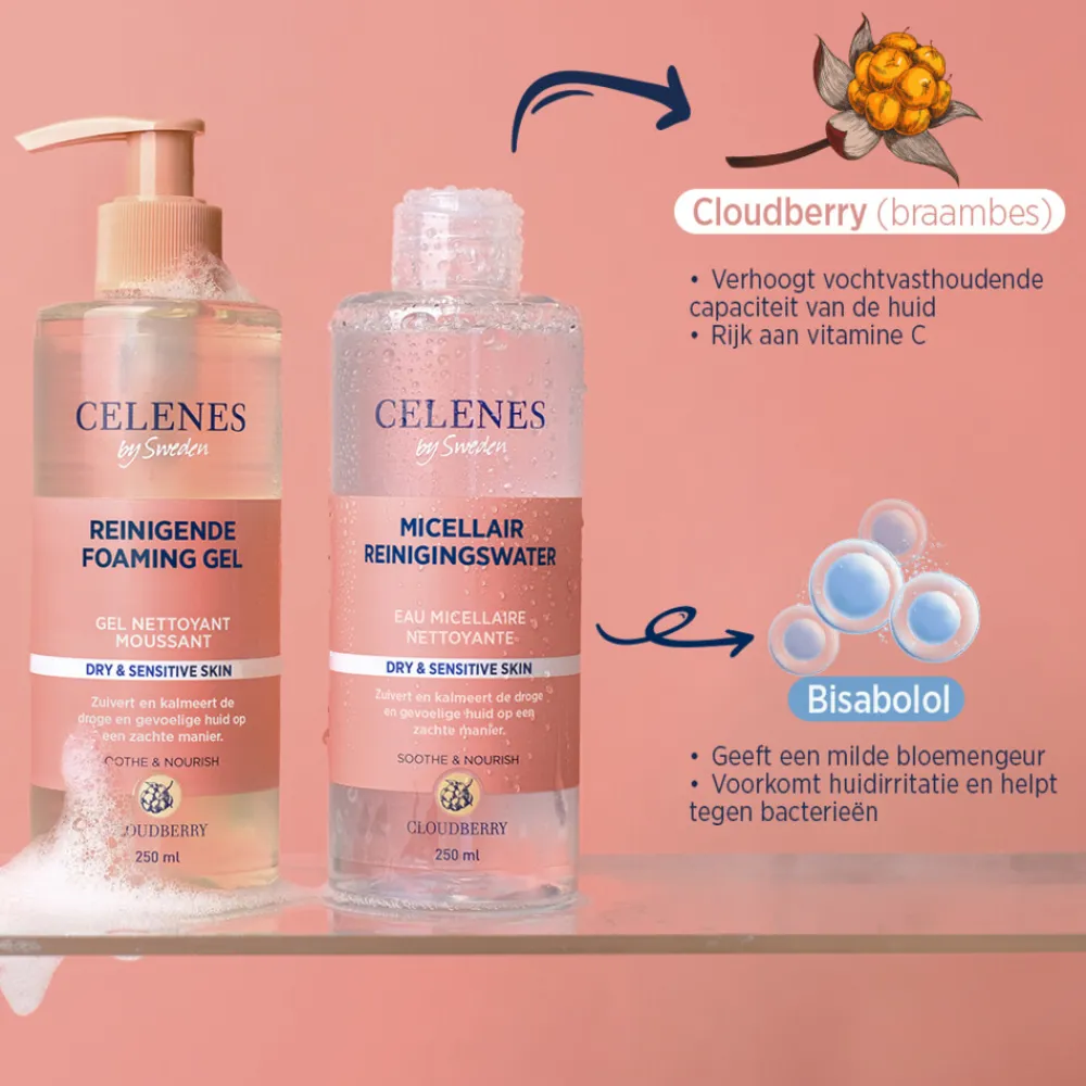 Reiniging<Celenes Bergbraam Micellair Reinigingswater Droge / Gevoelige Huid 250 ml