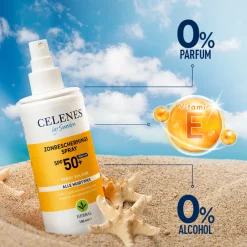 Zonbescherming<Celenes Herbal Zonnebrand Spray SPF 50+ Alle Huidtypes 150 ml