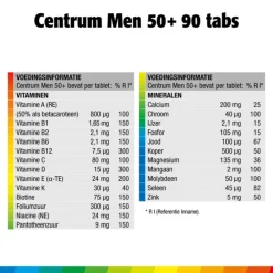 Vitaminen 50+<Centrum Men 50+ Multivitaminen 90 tabletten