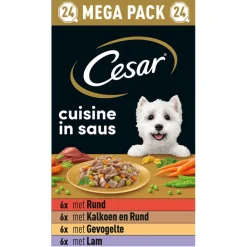 Alu Hondenvoer Multi-pack Kuipje Cuisine in Saus 24 x 150 gr^Cesar New