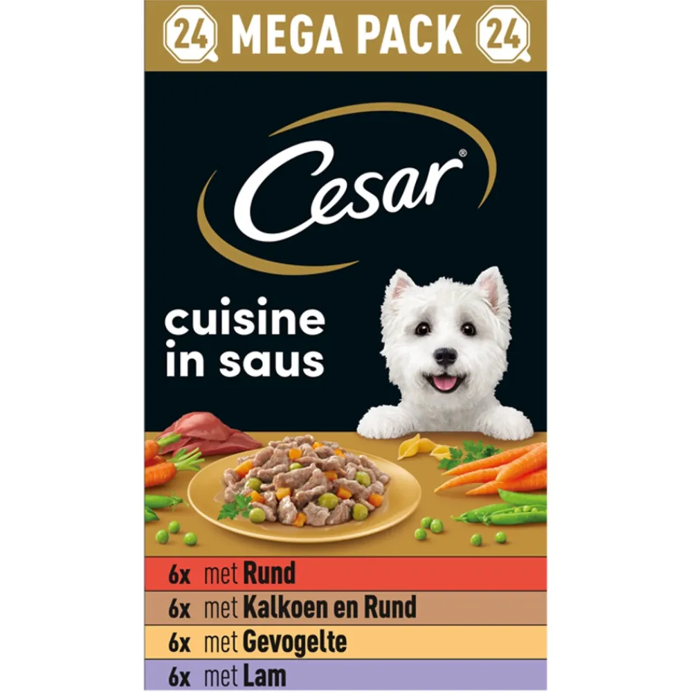 Alu Hondenvoer Multi-pack Kuipje Cuisine in Saus 24 x 150 gr^Cesar New