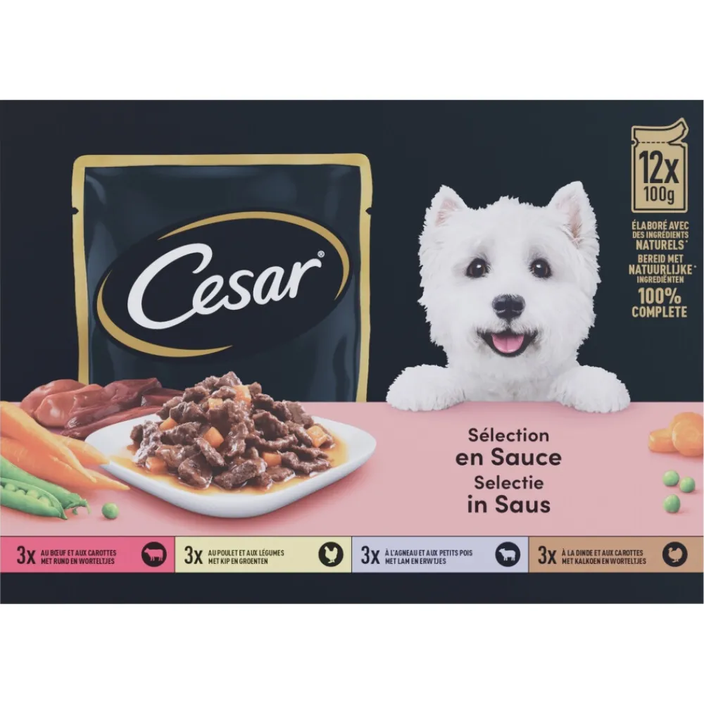 Maaltijdzakjes 12-pack in Saus 12 x 100 gr^Cesar Best