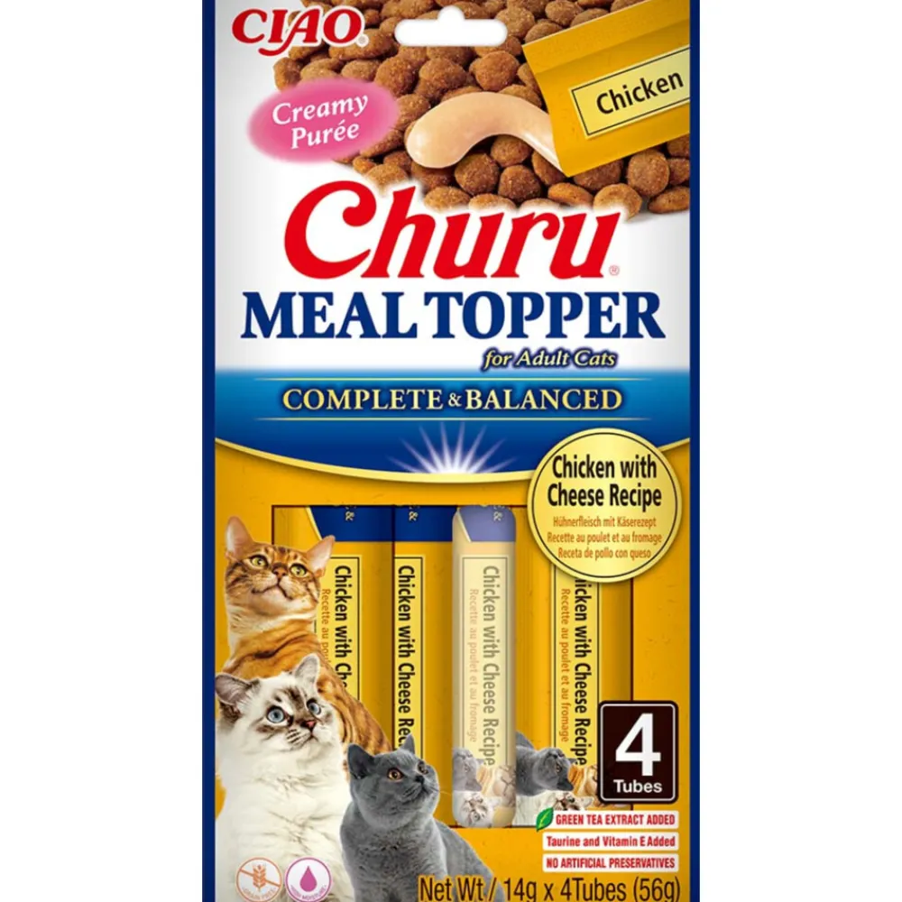 Kattenvoer<Ciao Churu Meal Topper Kattenvoer Chicken & Cheese 4 x 14 gr