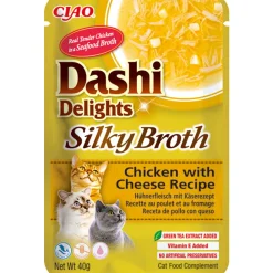 Hot Dashi Delights Silky Broth Kattenvoer Nat Chicken & Cheese 40 gr Kattenvoer