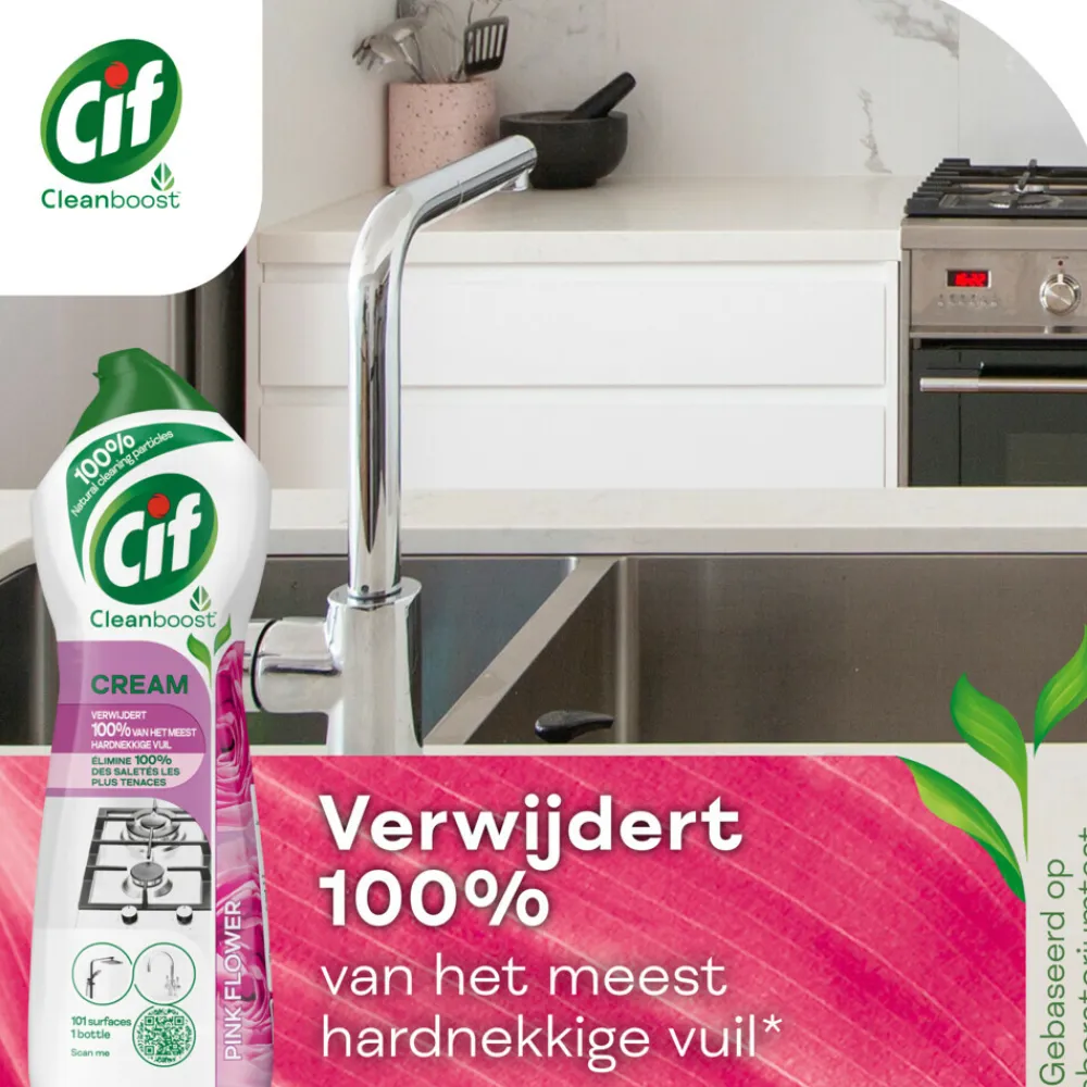 Schuurmiddel Cream Pink Flower 750 ml^Cif