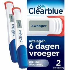 Zwangerschapstesten|Zelftesten<Clearblue Zwangerschapstest Ultravroeg Digitaal 2 stuks